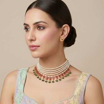 Apsara Floral Choker Set