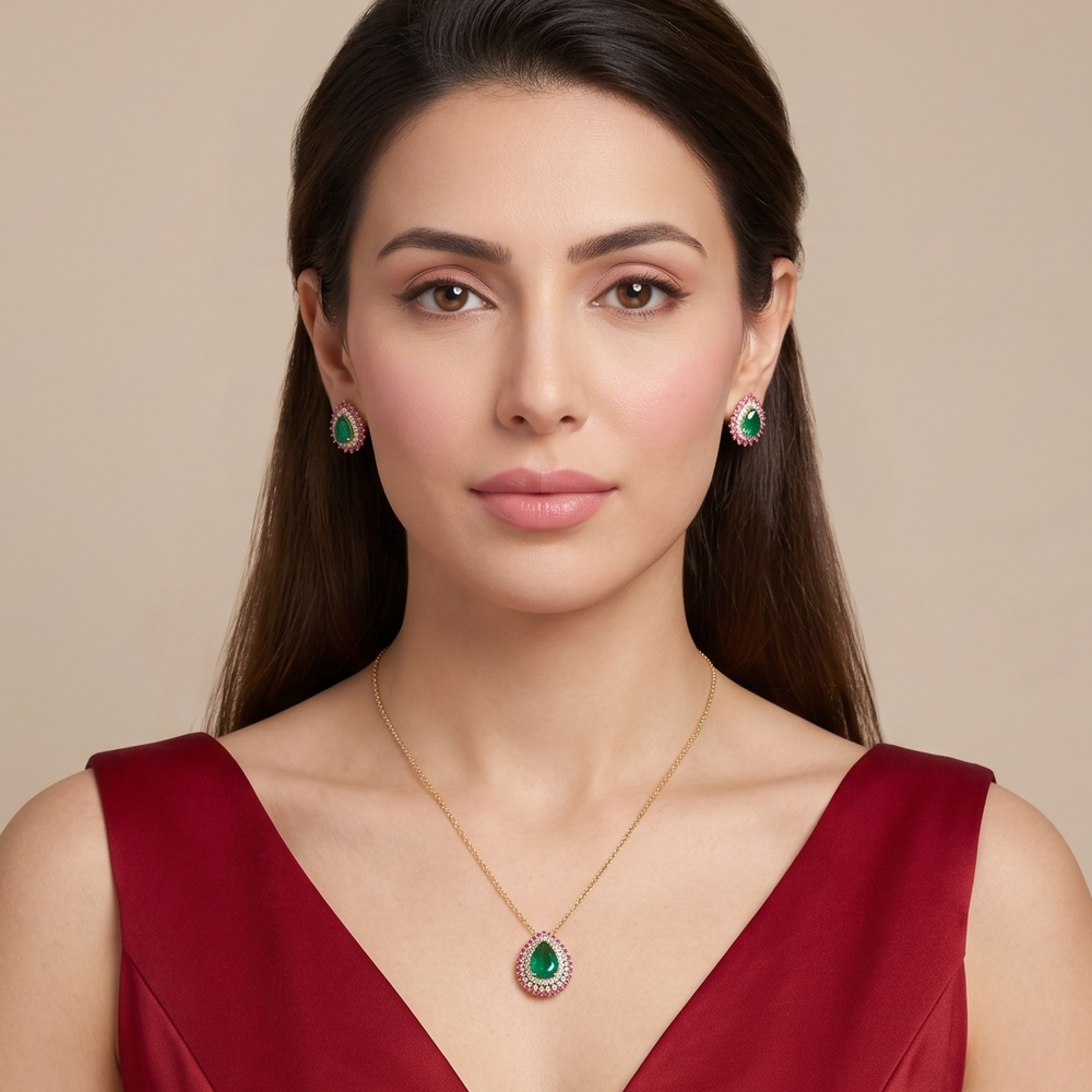 Crown Jewel Pendant Set