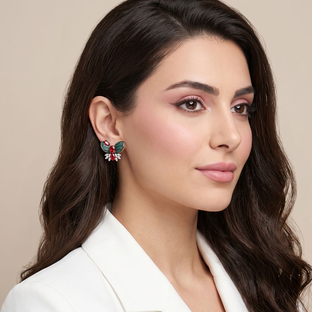 Fiesta Wing Studs - Emerald