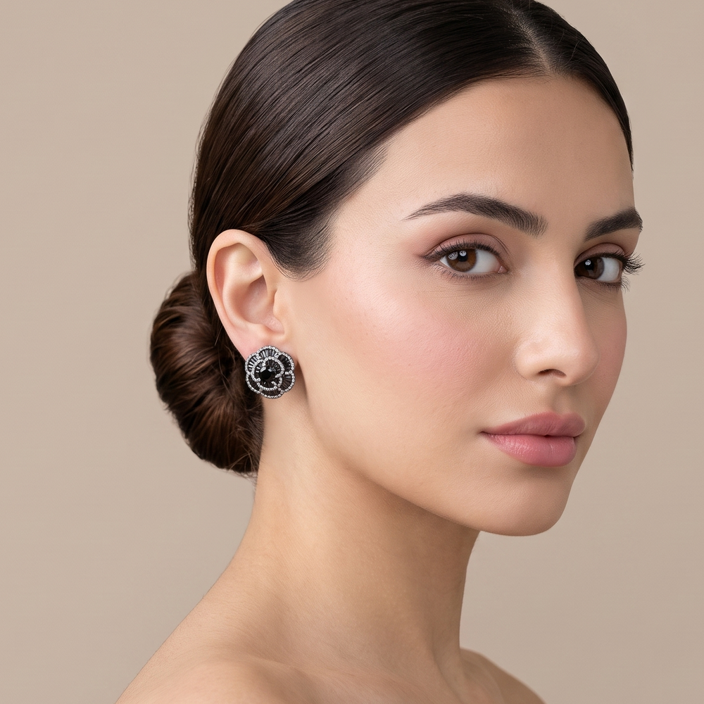 Noir Rose Studs