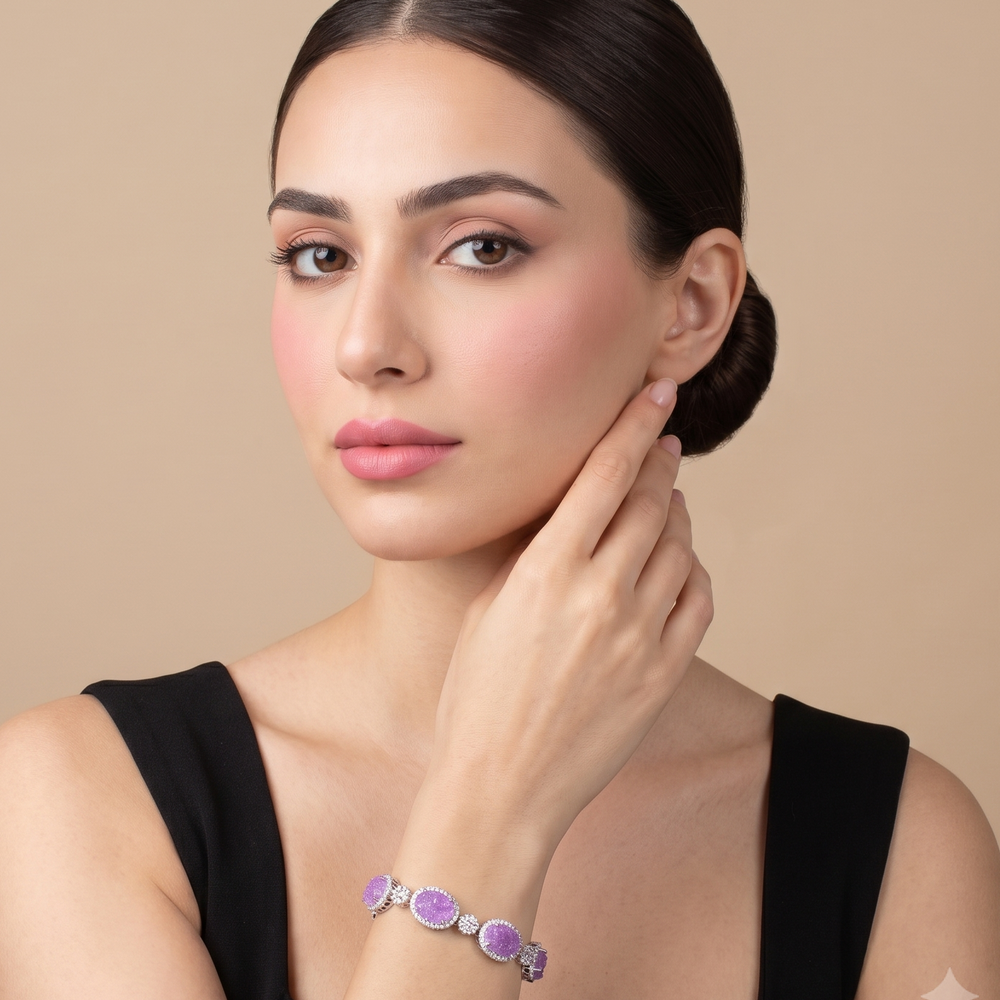 Lilac Ice Halo Bracelet