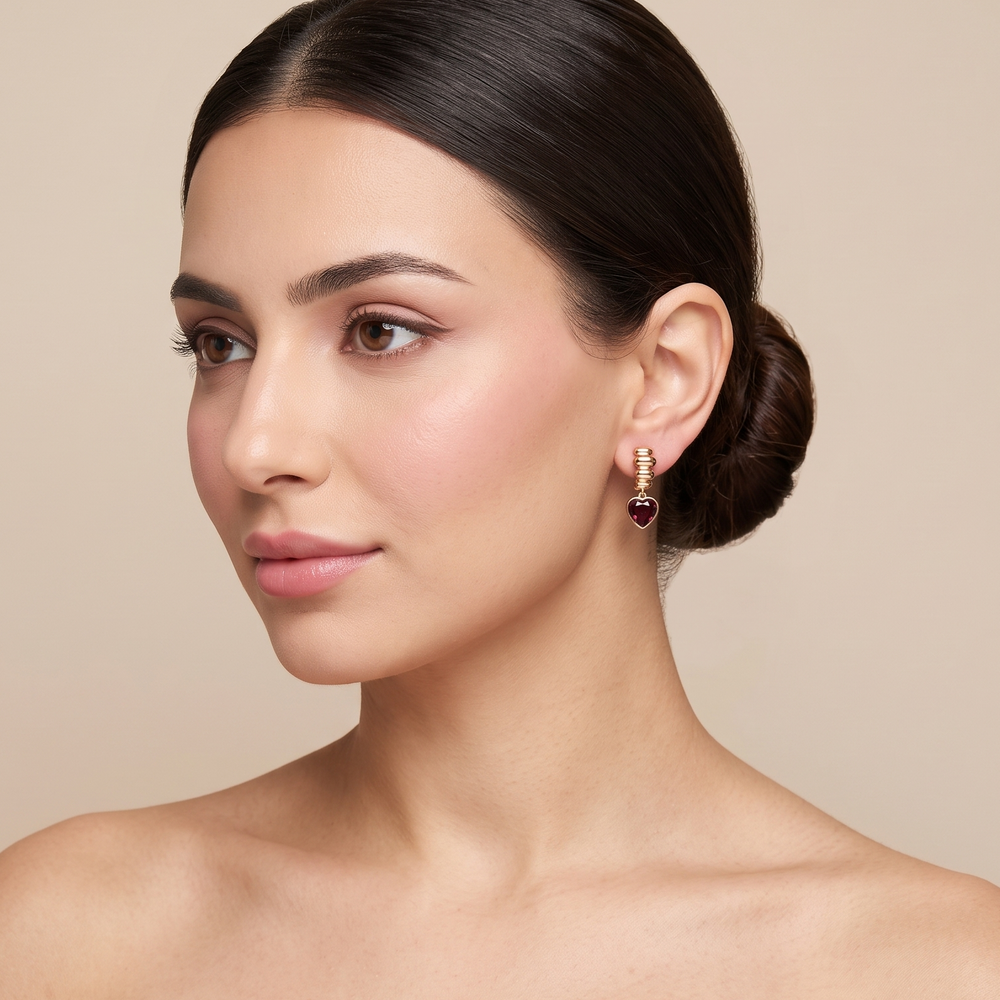Velvet Heart Huggie Earrings