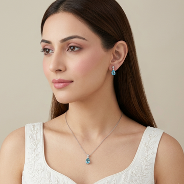 Celestial Teal Drop Pendant Set