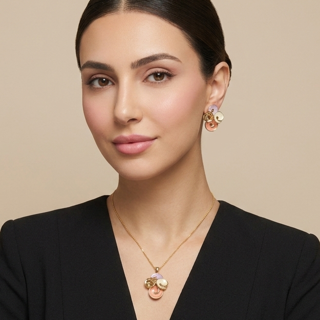 Coral Swirl Pendant Set