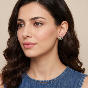 Midnight Martini Studs - Emerald