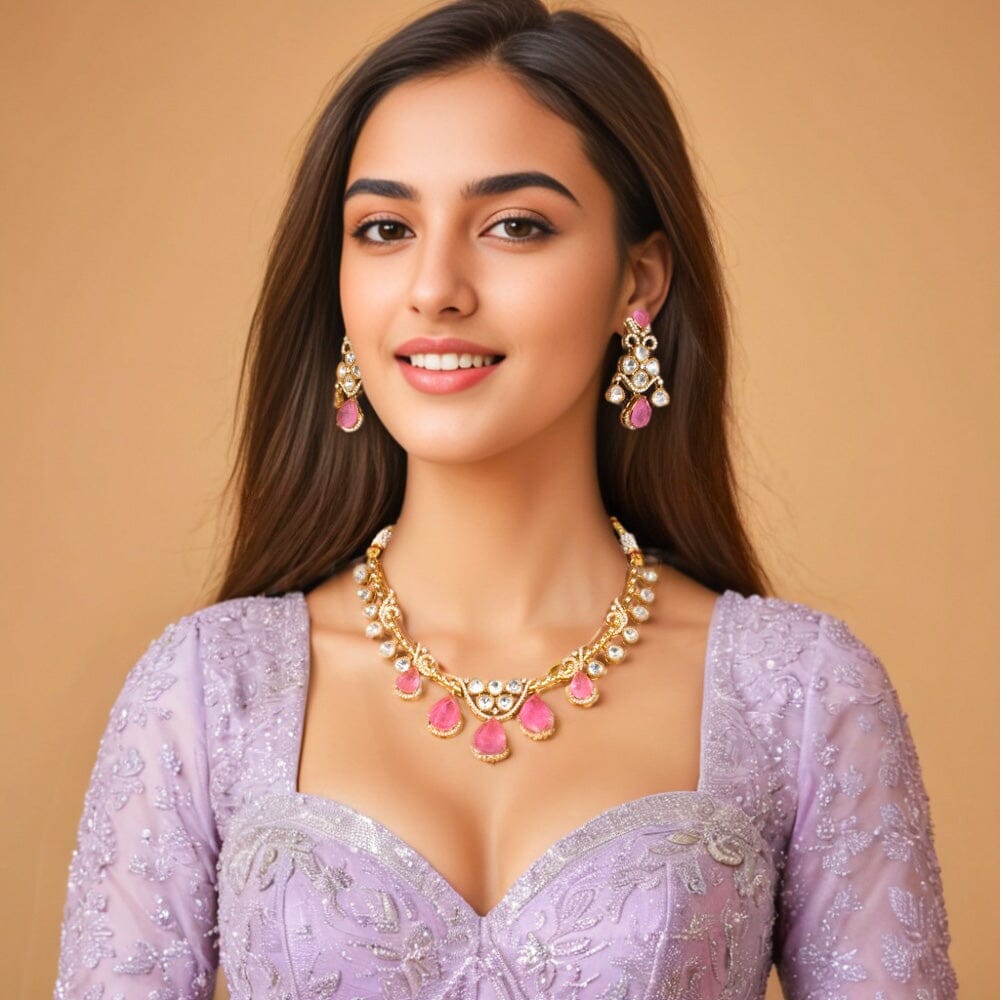 Amaria Pink Necklace Set