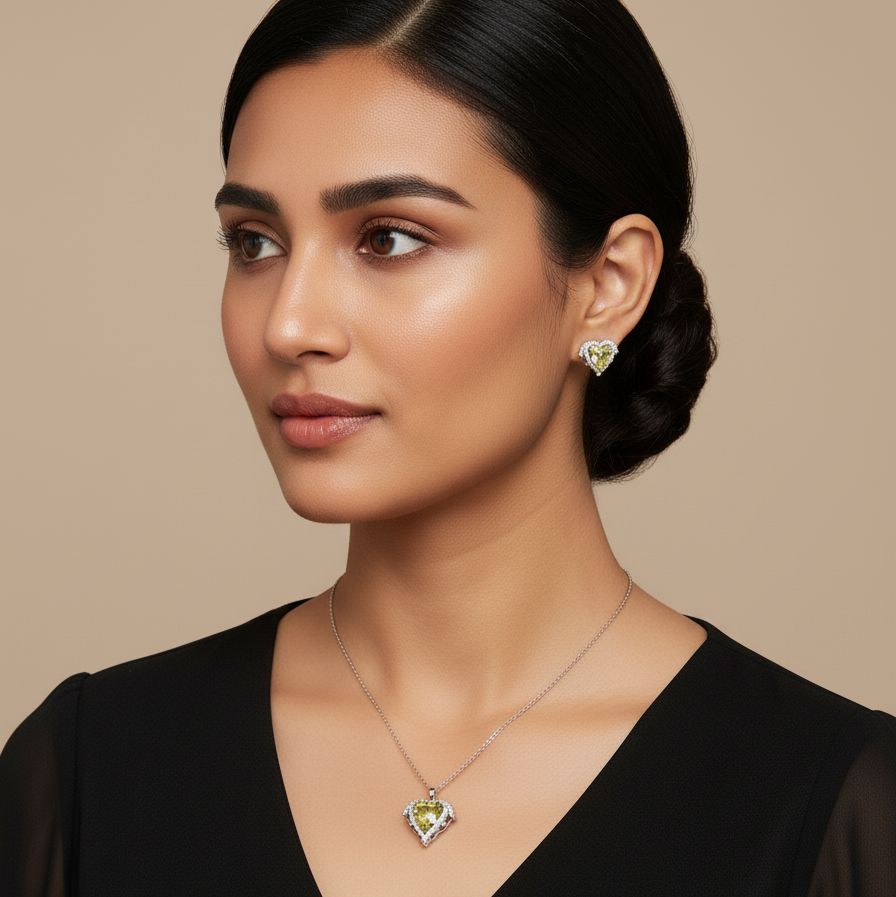 Amber Blaze Pendant Set - Edgy Collection