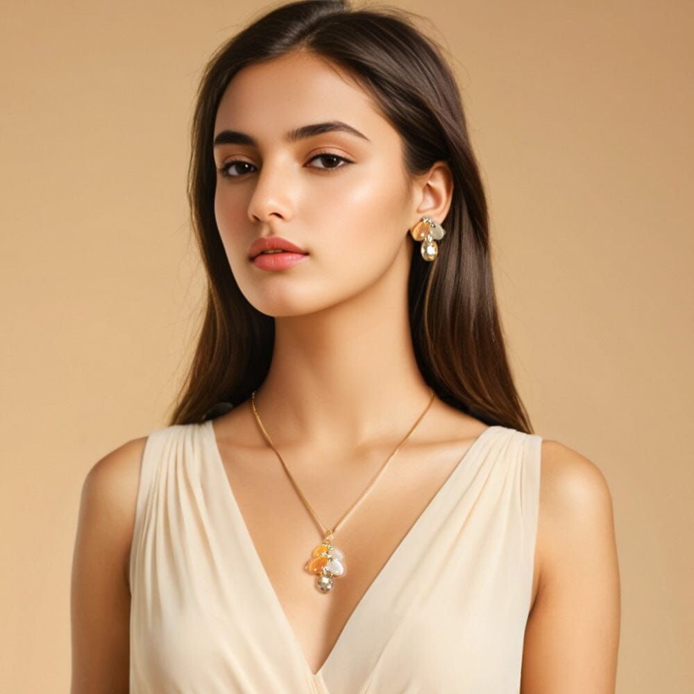 Amber Tide Pendant Set - Edgy Collection