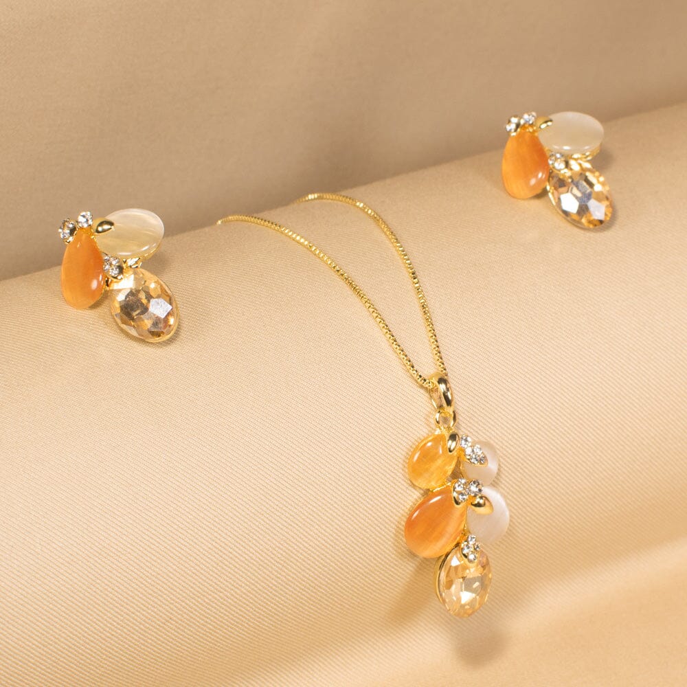 Amber Tide Pendant Set - Edgy Collection