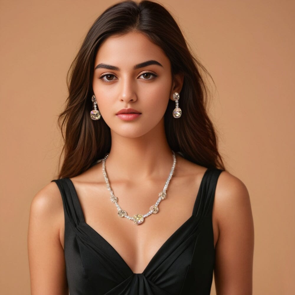 Asmi Necklace Set - White - Glitterati Collection