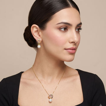 Aura Pearl Drop Pendant Set
