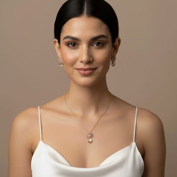 Azure Bloom Pendant Set-Honey-Minima Collection
