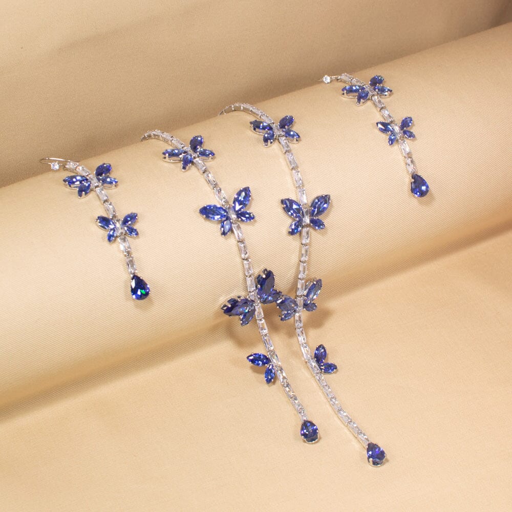 Azure Flutter Necklace Set-Glitterati Collection