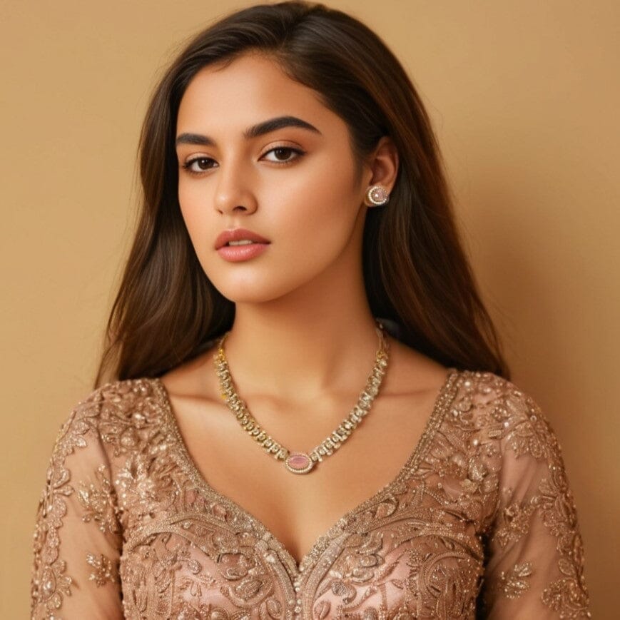 Blush Bloom Necklace Set - Glitterati Collection