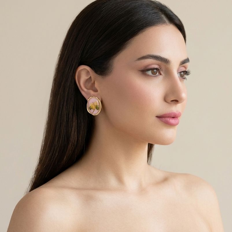 Blush Botanical Studs