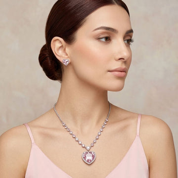 Blush Majesty Heart Necklace Set
