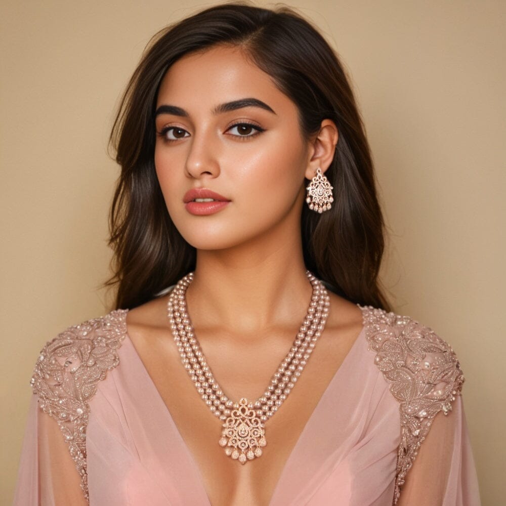 Blush Pearl Necklace Set