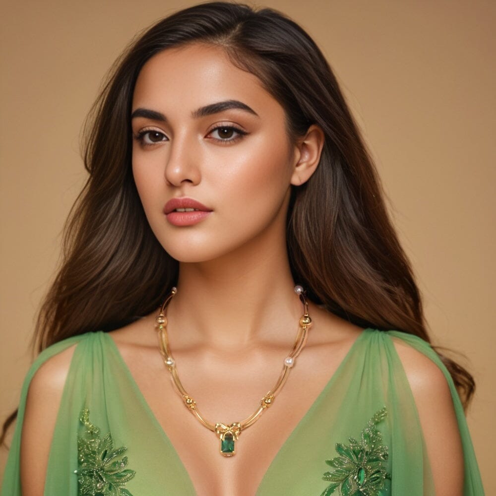 Bow Necklace - Green