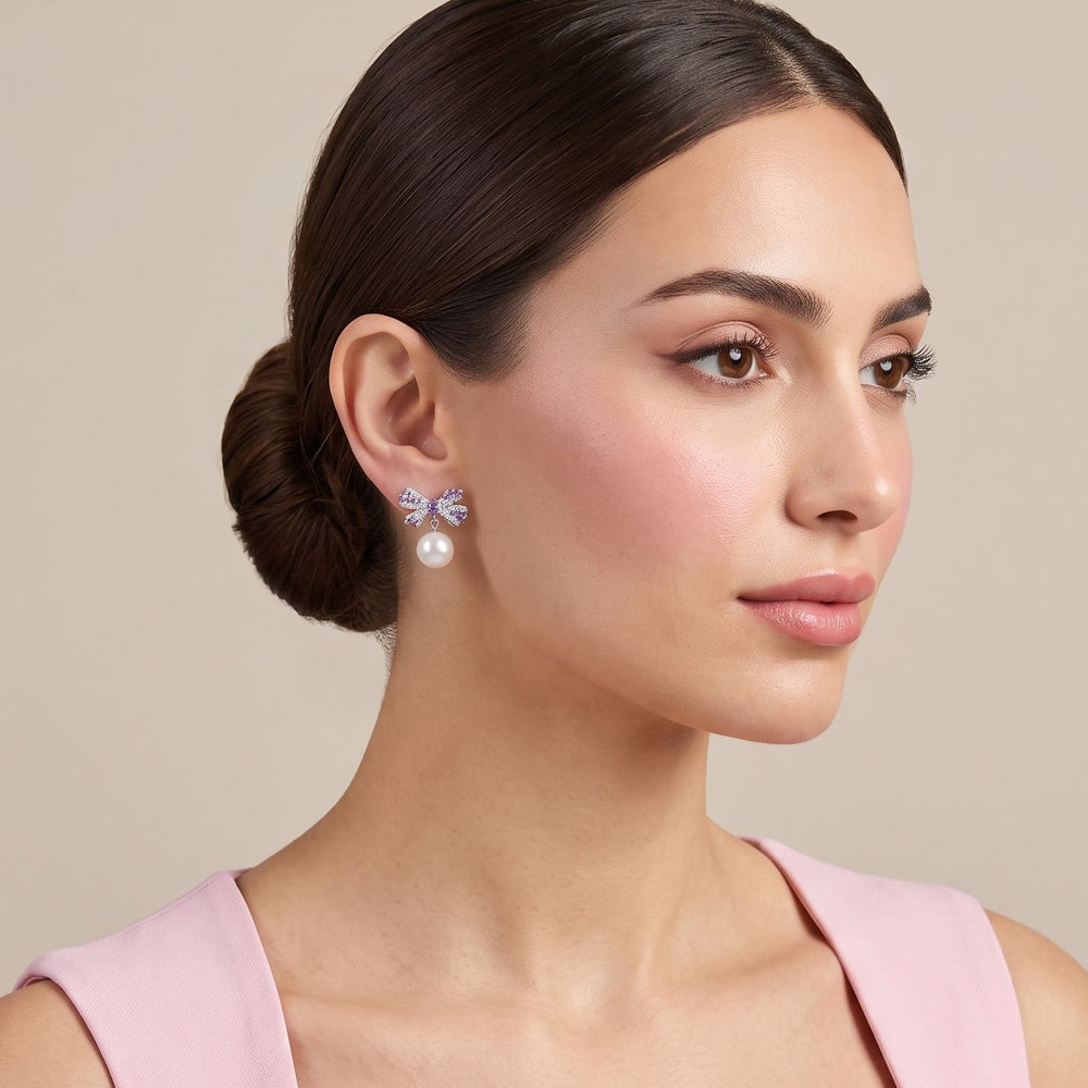 Bow-tiful Pearl Sparkle Earrings