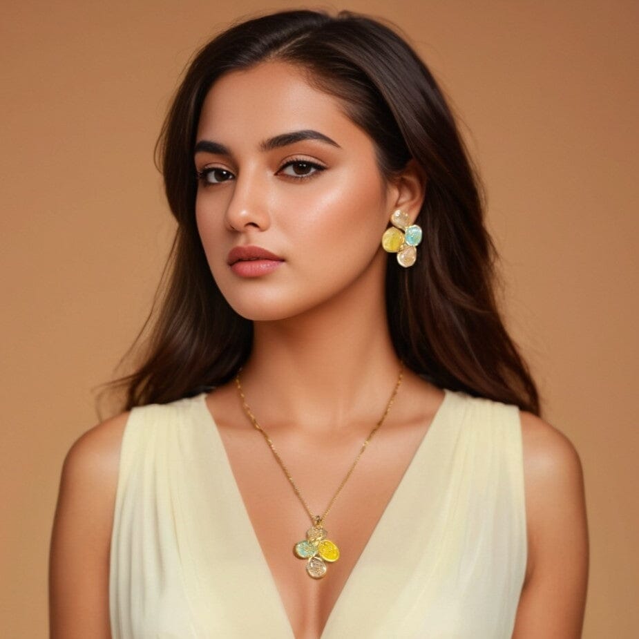 Bubbles Pendant Set - Aqua Yellow - Edgy Collection