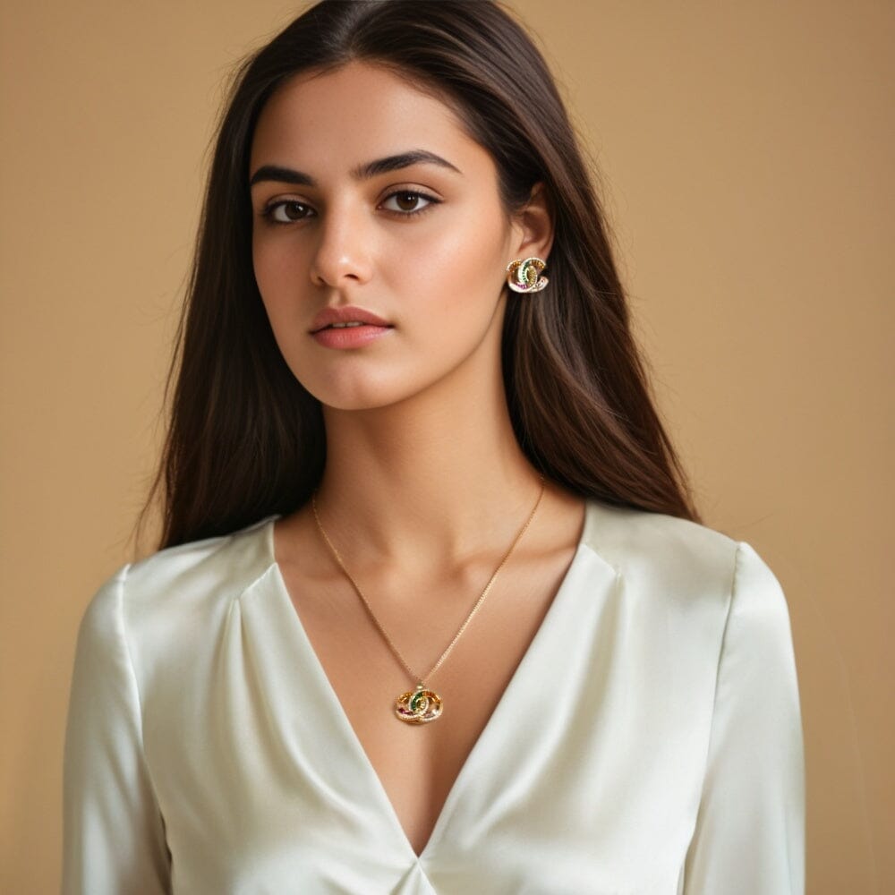 Chic Crescent Pendant Set - Raksha Bandhan Collection