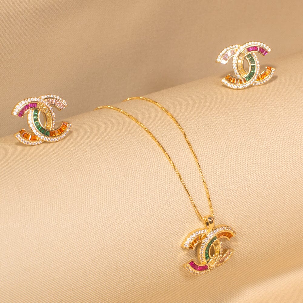 Chic Crescent Pendant Set - Raksha Bandhan Collection