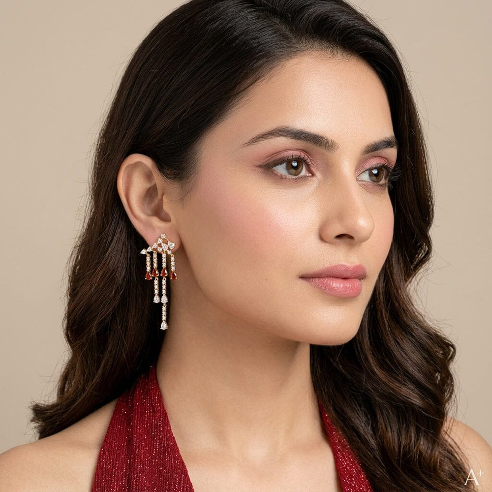 Crimson Cascade Earrings