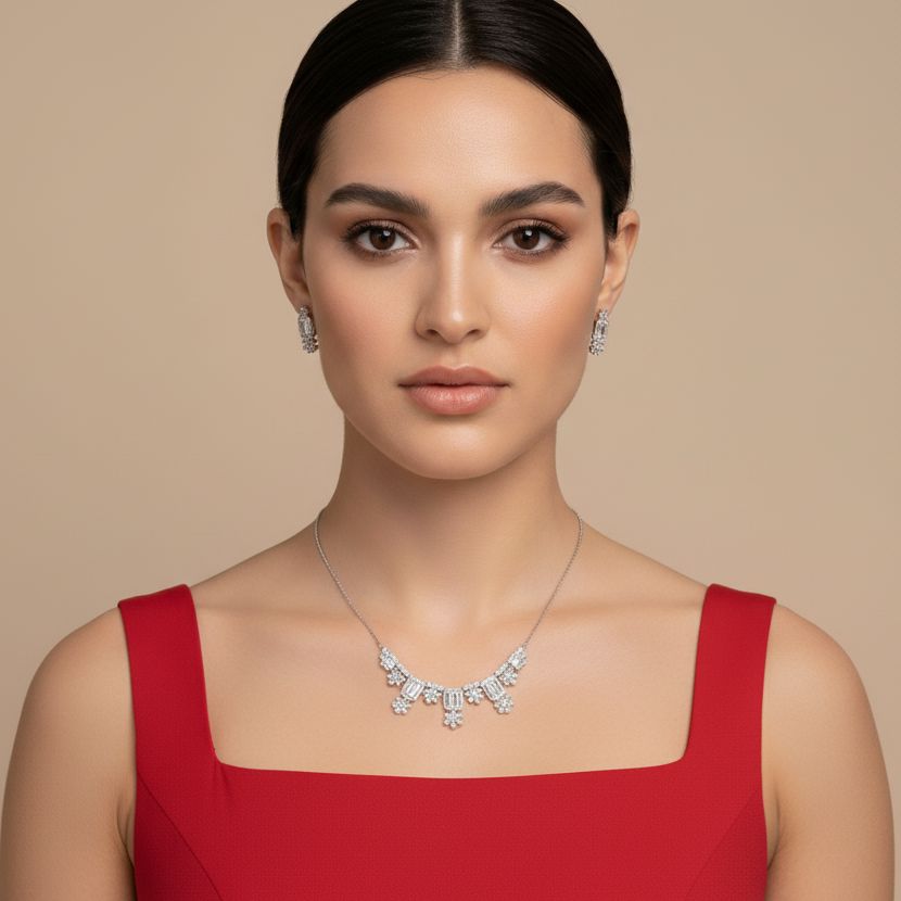 Crystal Flora Necklace Set