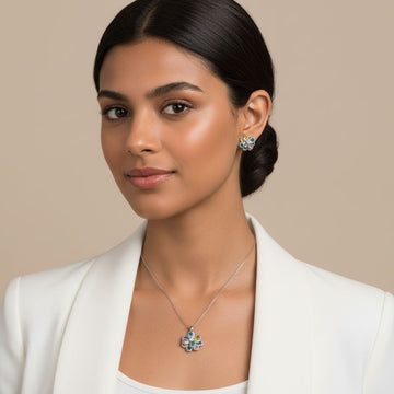Daisy Dreams Pendant Set-Multicolor-Edgy Collection