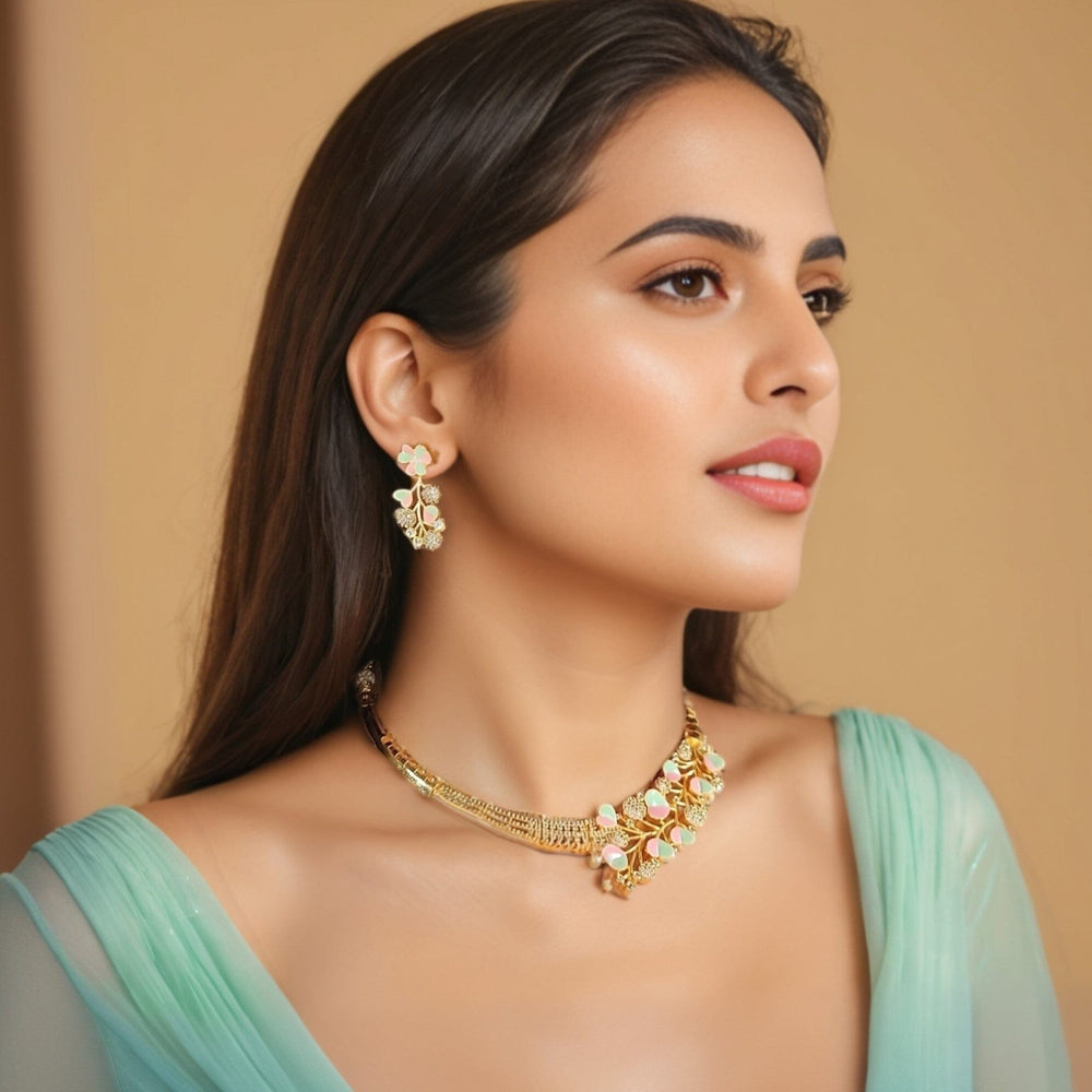 Dilbaro Necklace Set - Mint