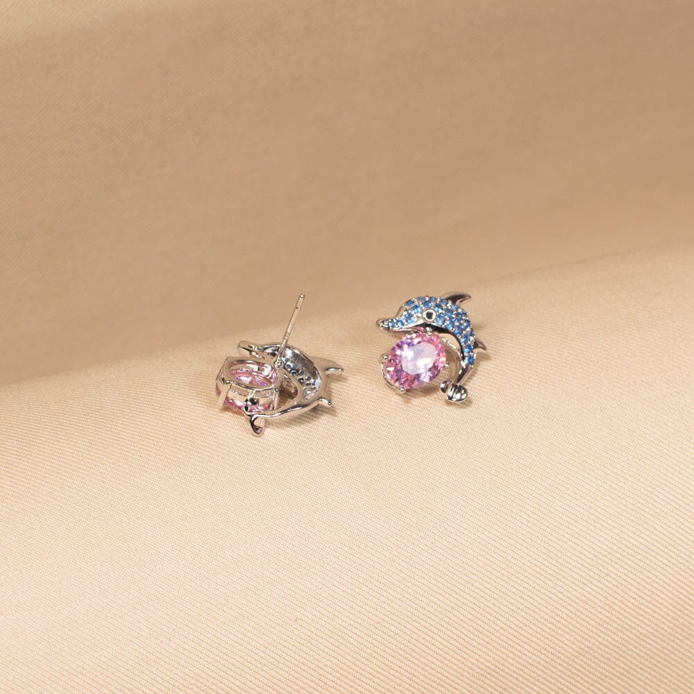 Dolphin Dance Studs-Blue-Minima Collection