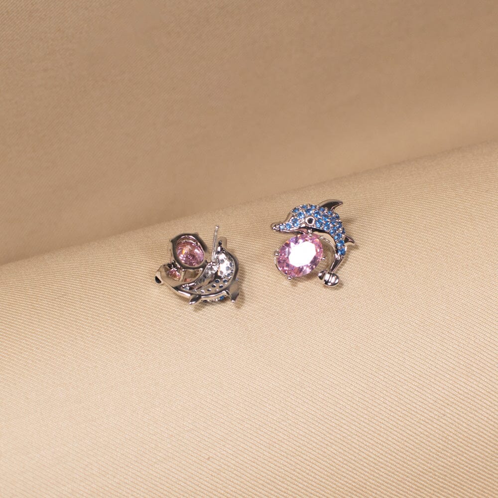 Dolphin Dance Studs-Blue-Minima Collection