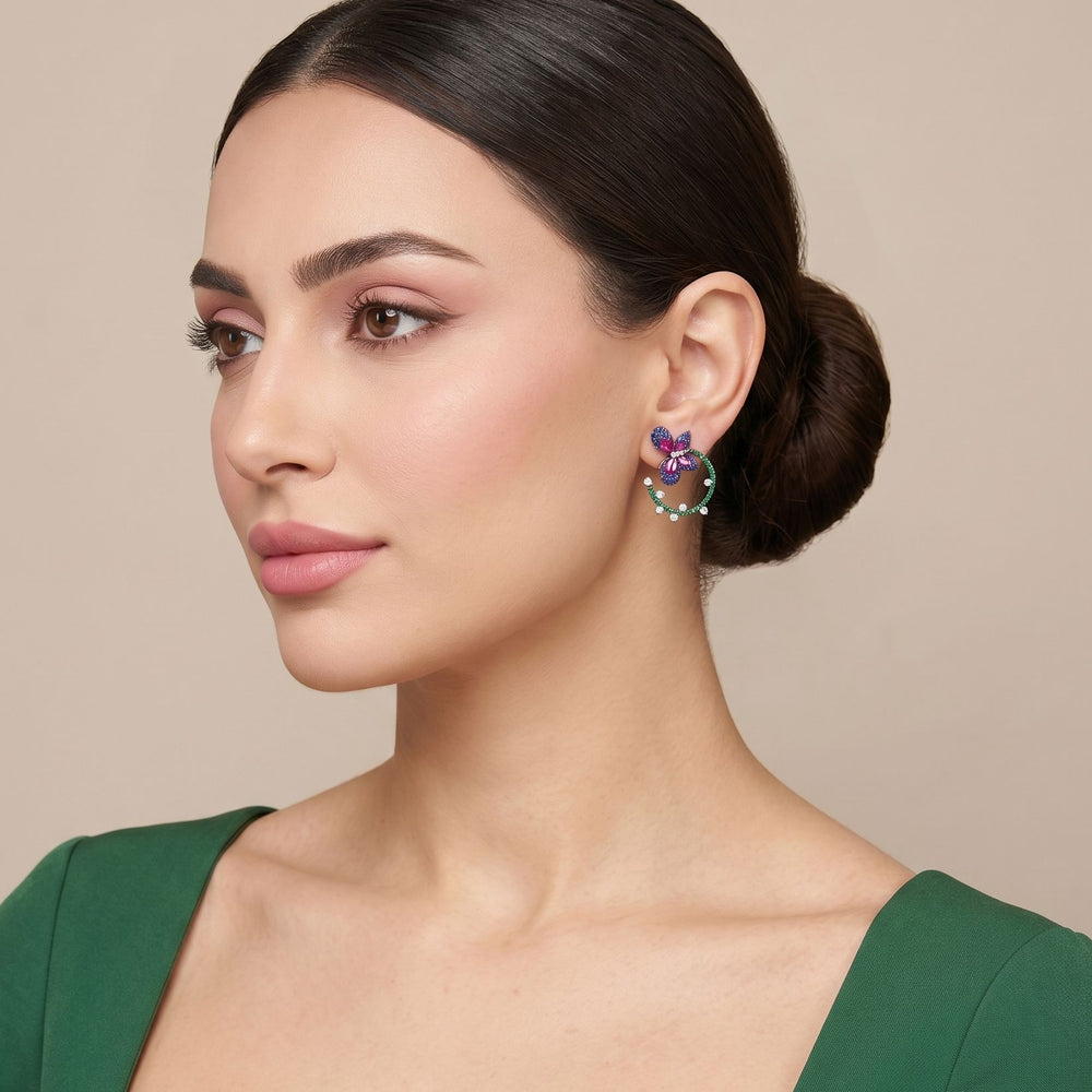 Emerald Flutter Studs
