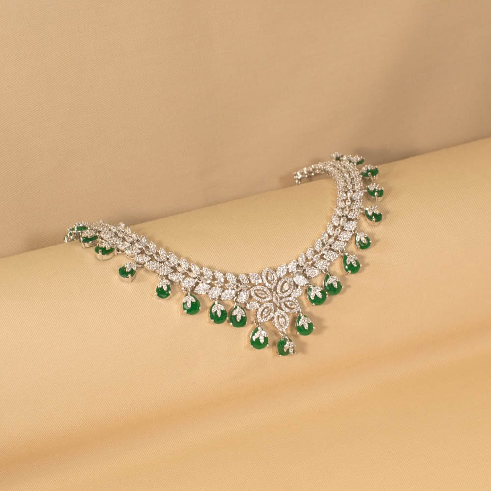 Emerald Mirage Necklace Set - Glitterati Collection