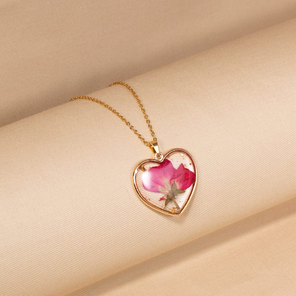 Floral Heart Pendant Set-Nature Collection