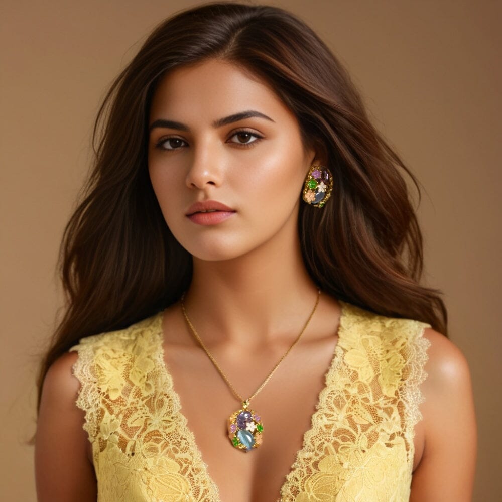 Flower Valley Pendant Set - Blue