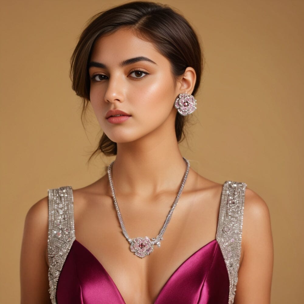 Forest Flower Necklace Set - Glitterati Collection