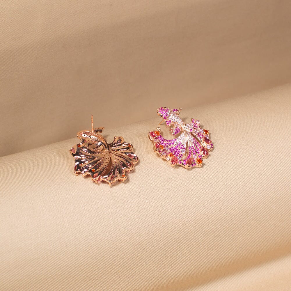 Fuchsia Fire Luxury Studs - Edgy Collection