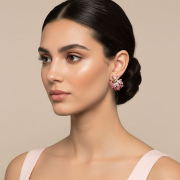 Fuchsia Fire Luxury Studs - Edgy Collection