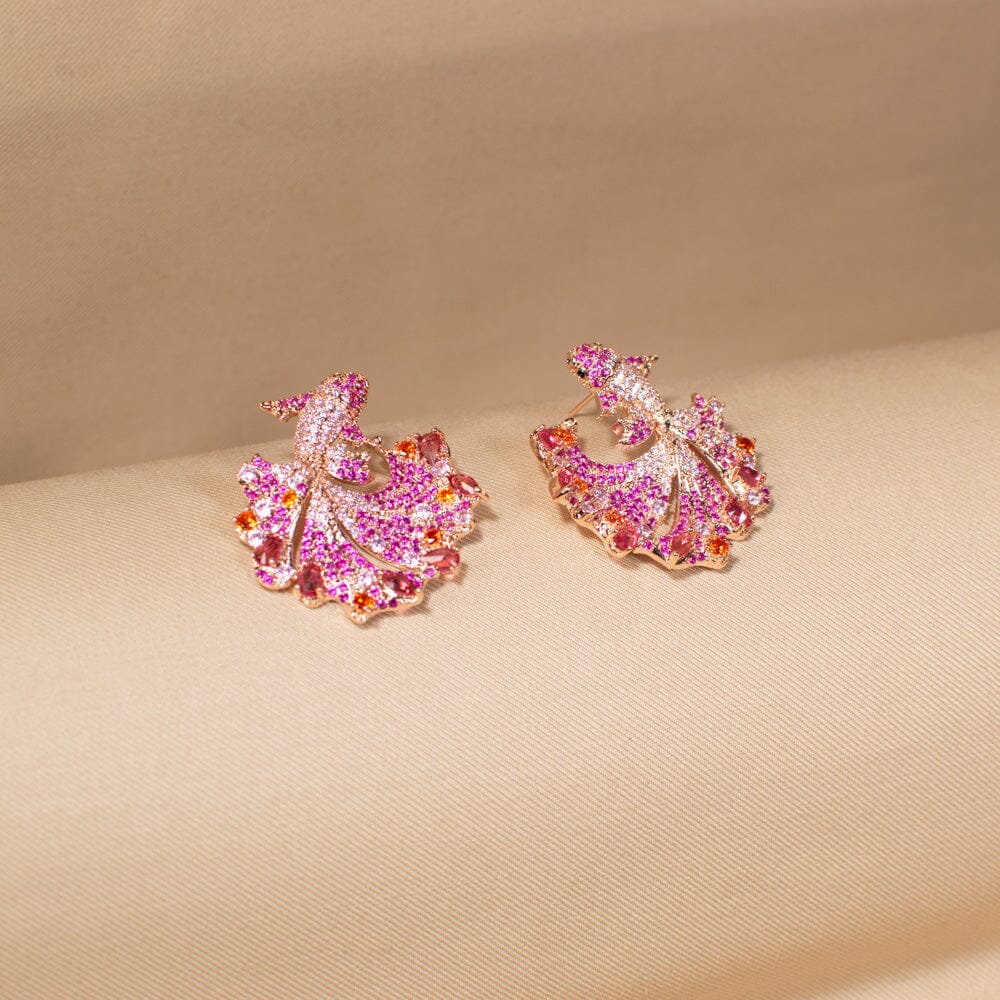 Fuchsia Fire Luxury Studs - Edgy Collection