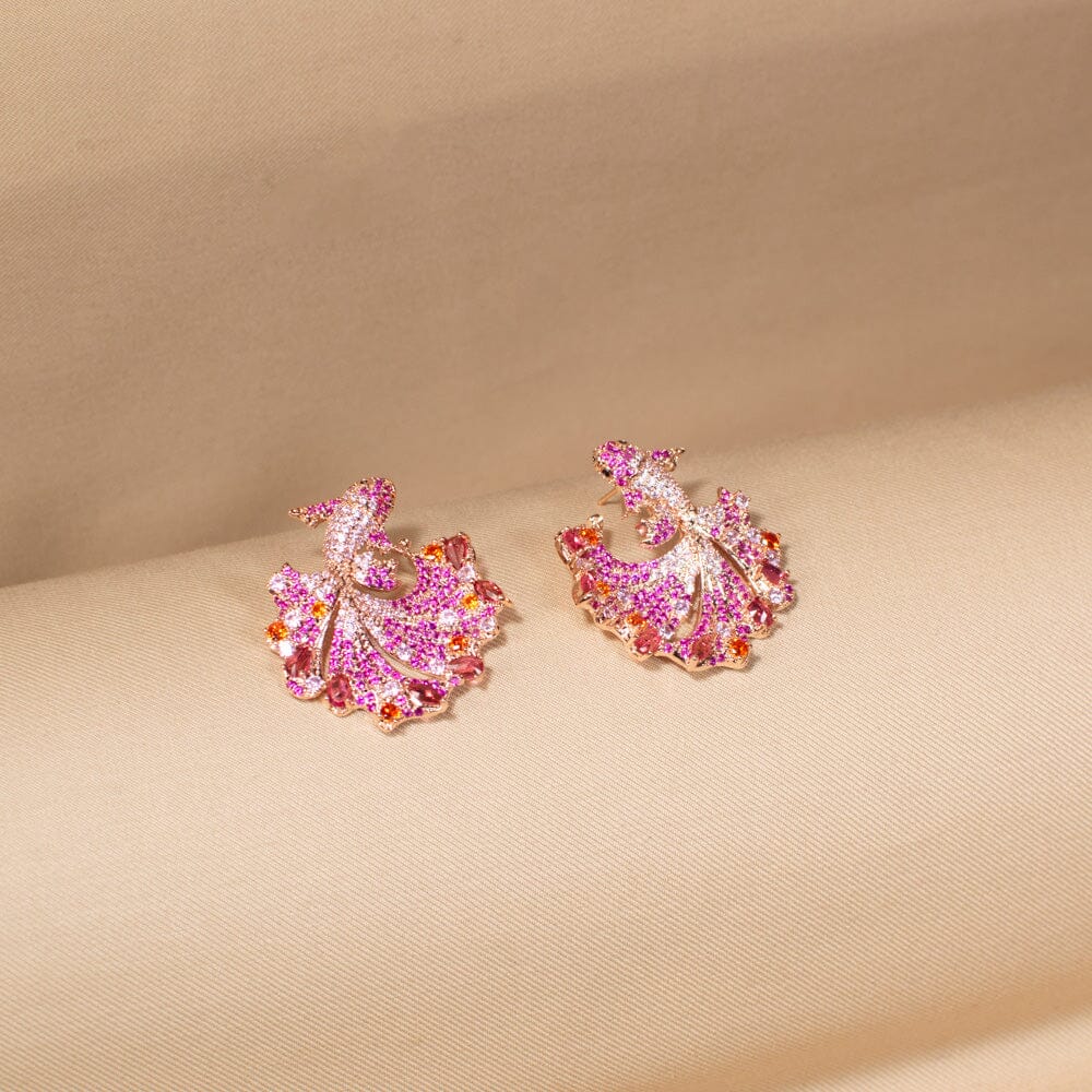 Fuchsia Fire Luxury Studs - Edgy Collection