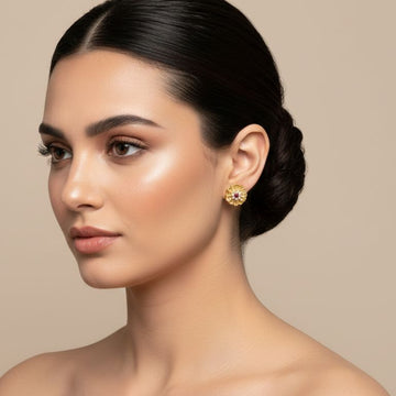 Gilded Mandala Studs