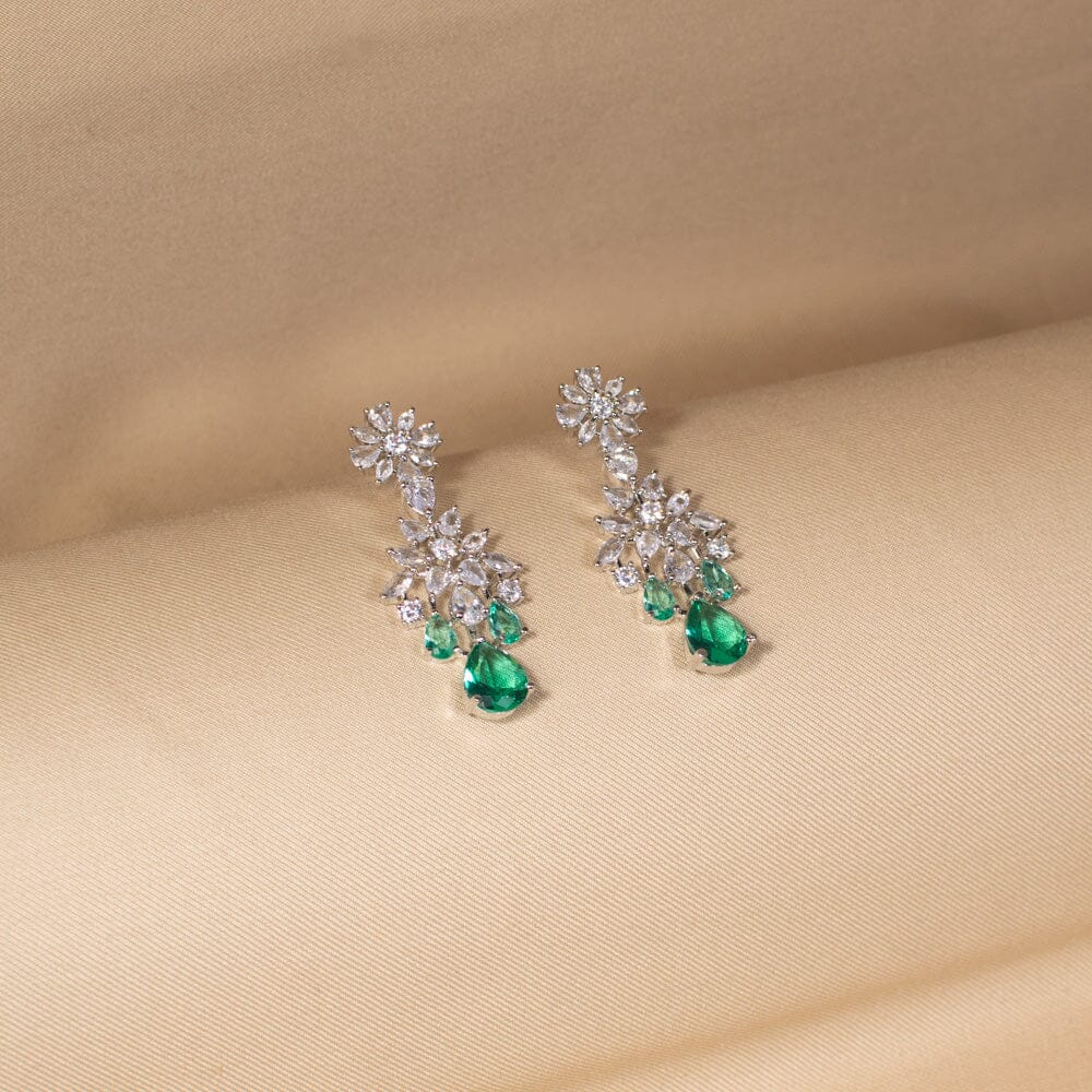 Glow Drop Luxe Necklace Set-Green-Glitterati Collection