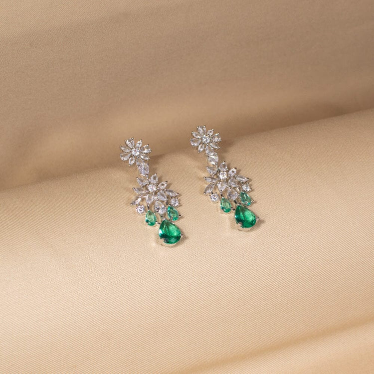 Glow Drop Luxe Necklace Set-Green-Glitterati Collection