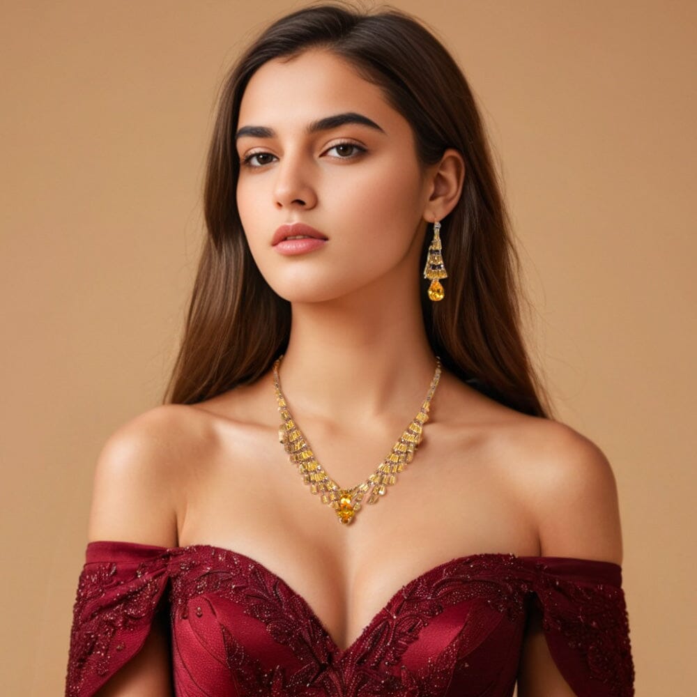 Goldenray Necklace Set-Glitterati Collection