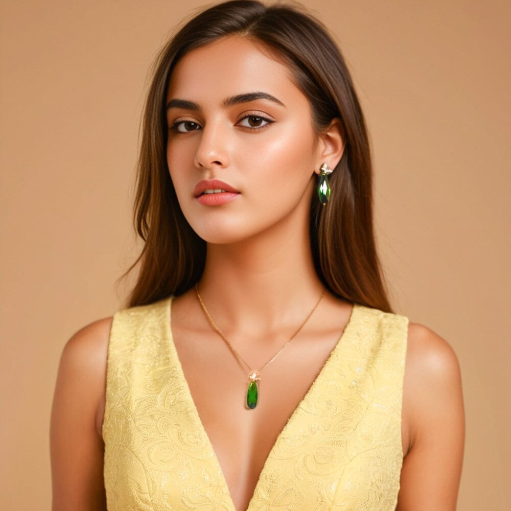 Green Glace Pendant Set -Blue- Edgy Collection