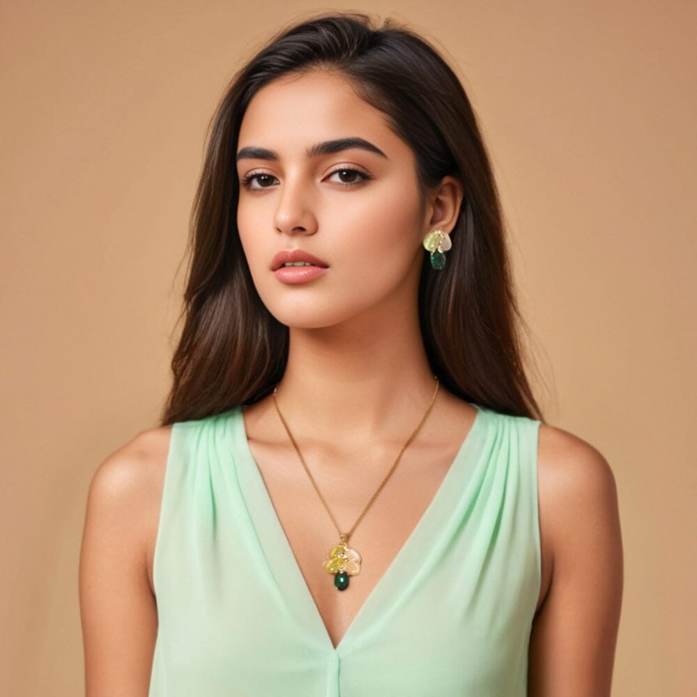 Green Tide Pendant Set - Edgy Collection