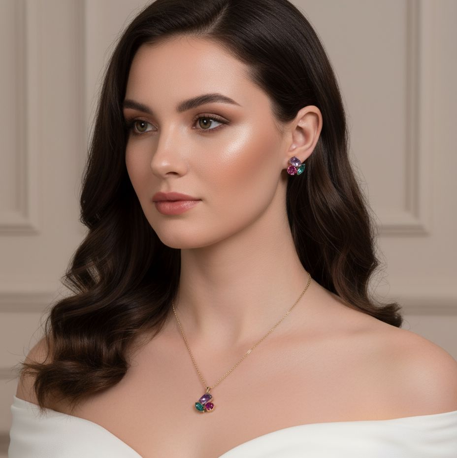 Harlequin Sparkle Pendant Set-Minima Collection