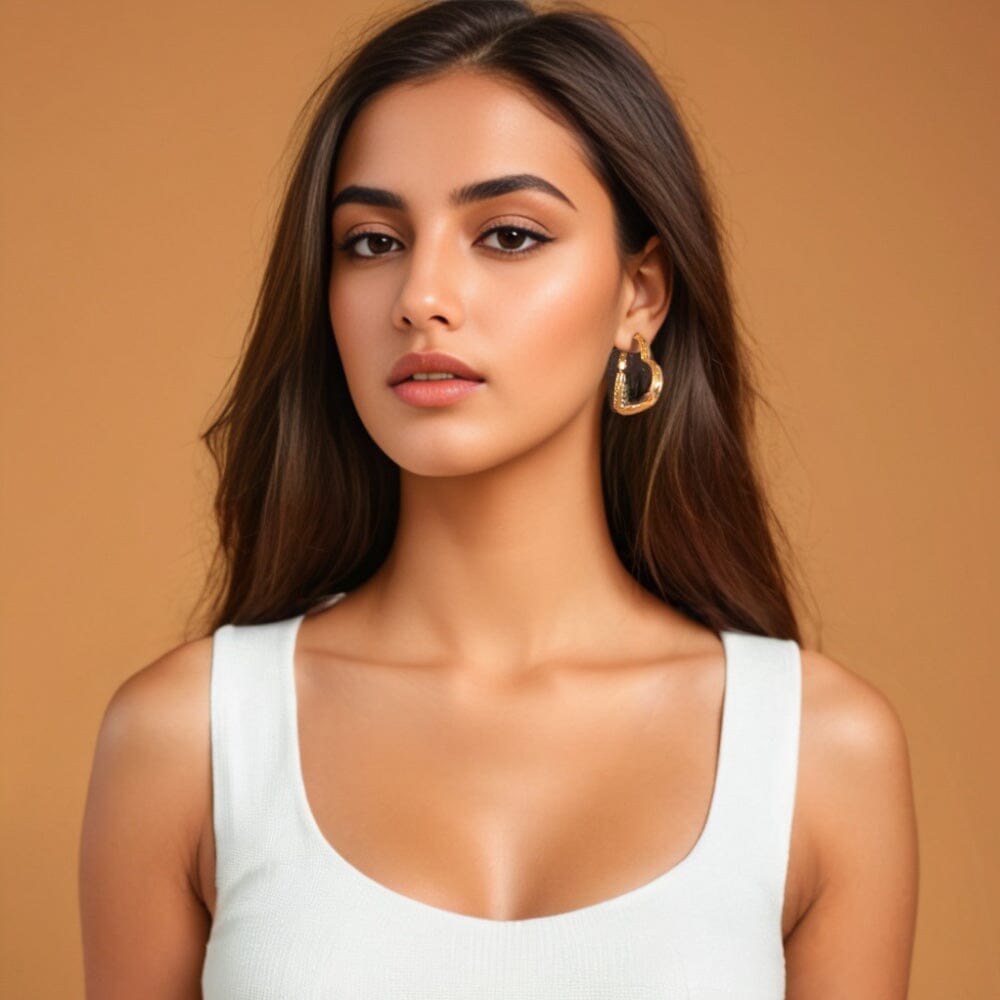 Heart Hoops Earrings- Minima Collection