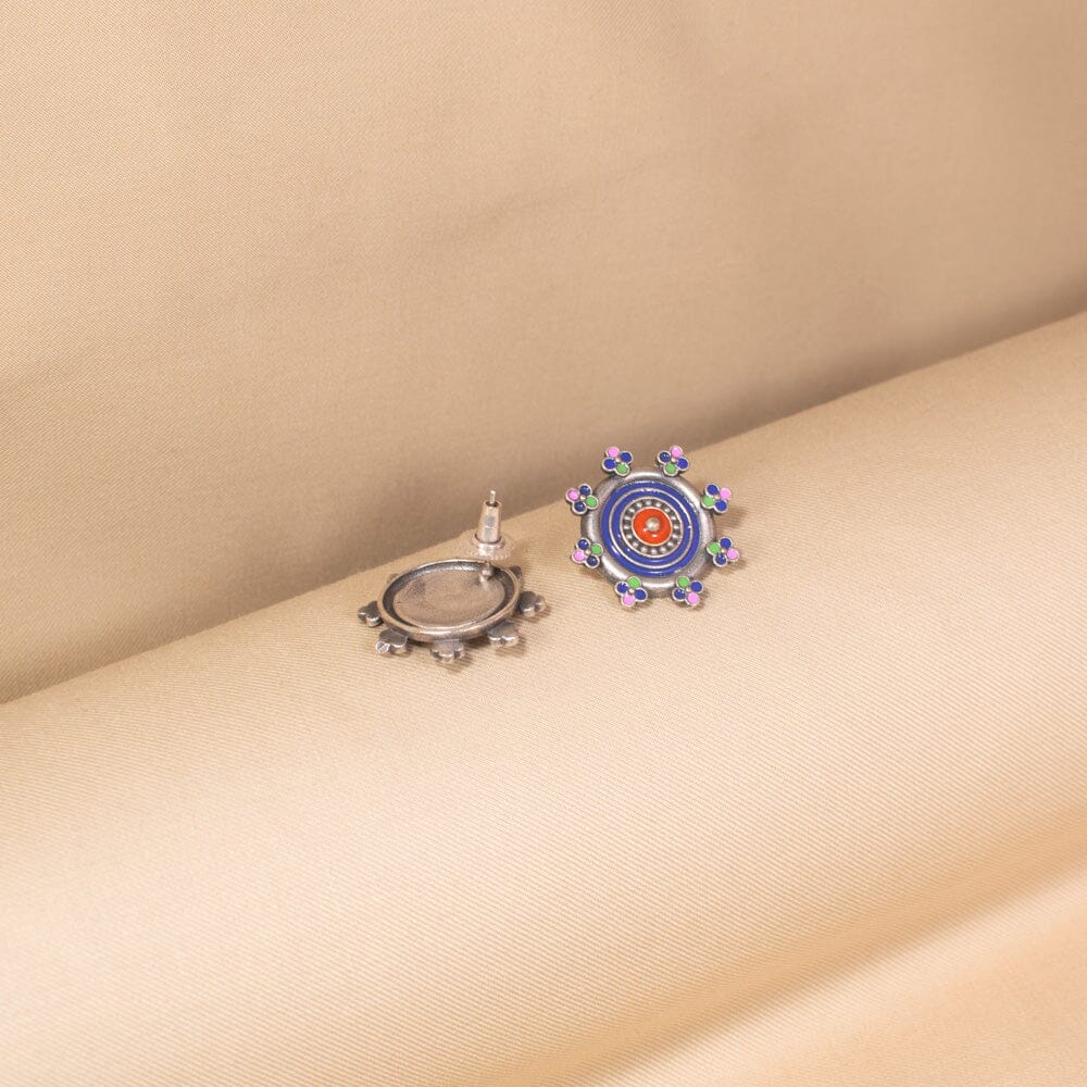 Indigo Bloom Studs - Rajata Collection